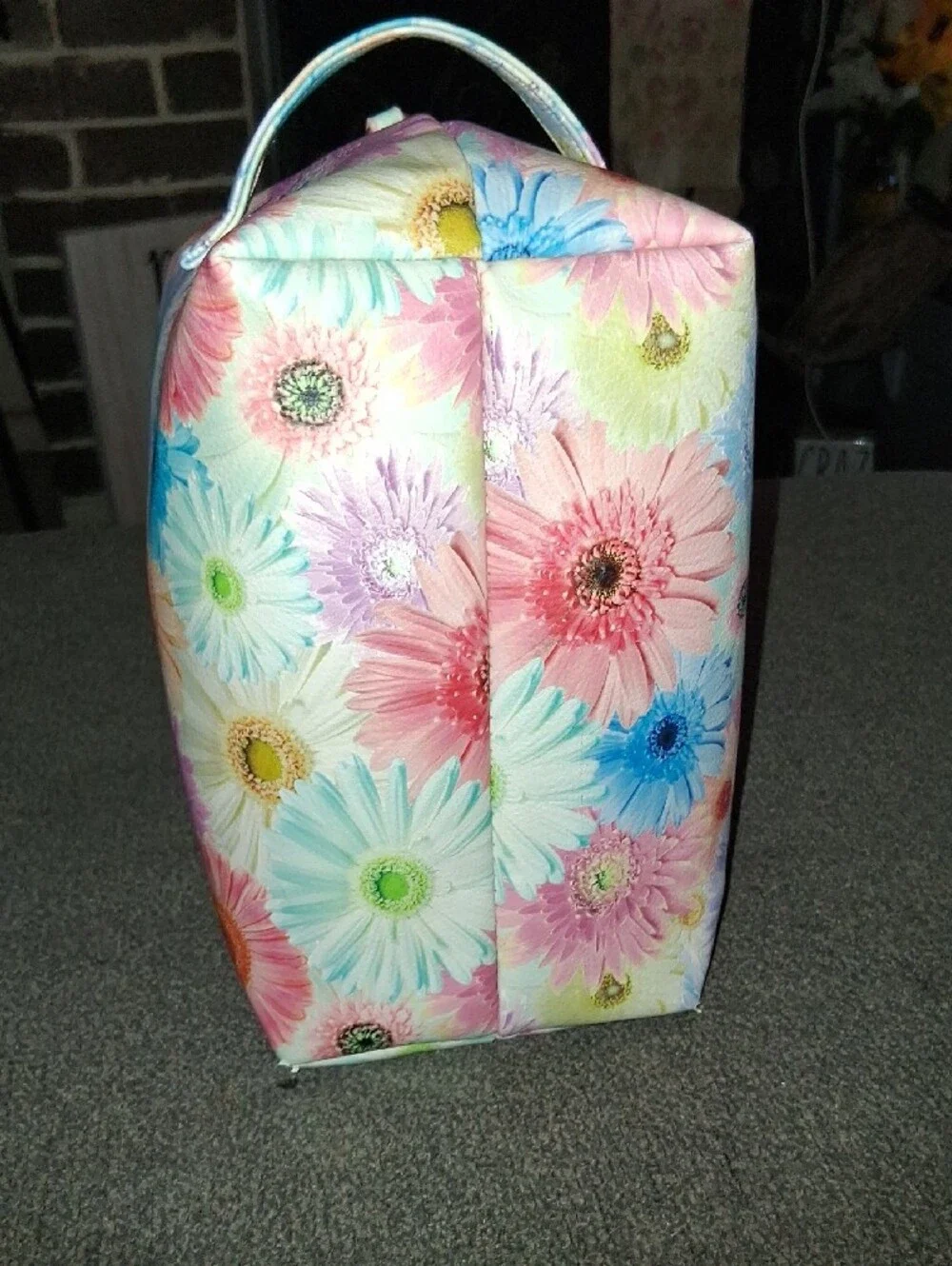Betsey Johnson Multicolor Pastel Floral Cosmetic Case with Heart Logo